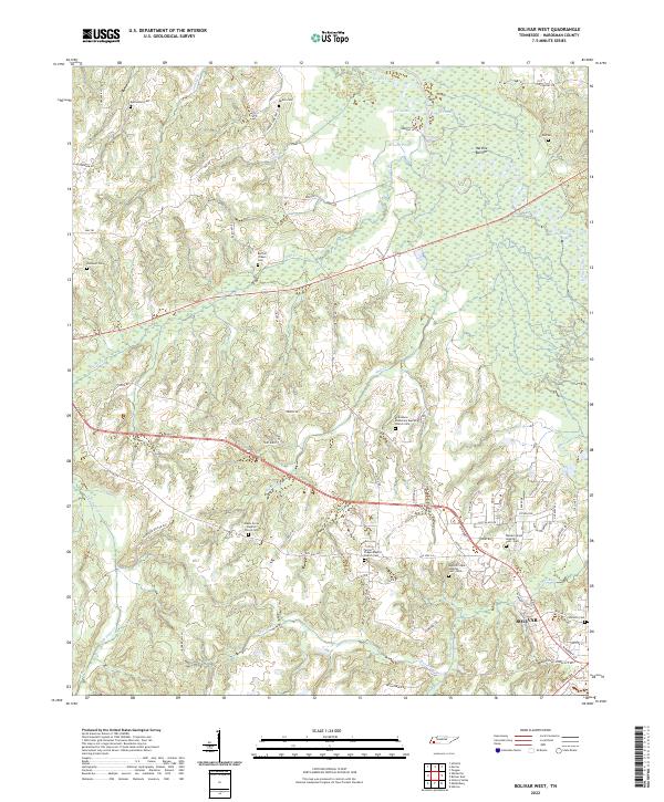 US Topo 7.5-minute map for Bolivar West TN