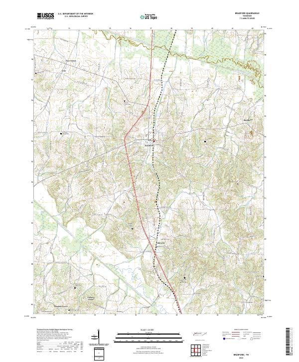 US Topo 7.5-minute map for Bradford TN