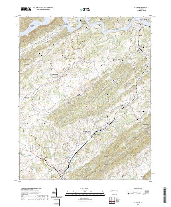 US Topo 7.5-minute map for Bulls Gap TN