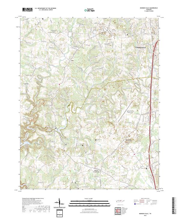 US Topo 7.5-minute map for Burgess Falls TN