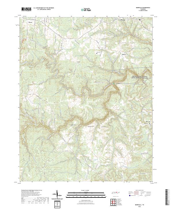 US Topo 7.5-minute map for Burrville TN