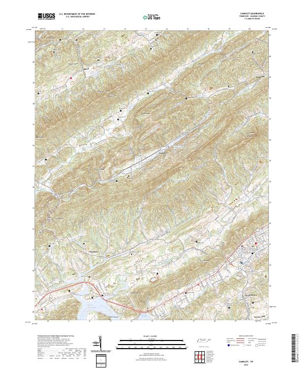 US Topo 7.5-minute map for Camelot TN