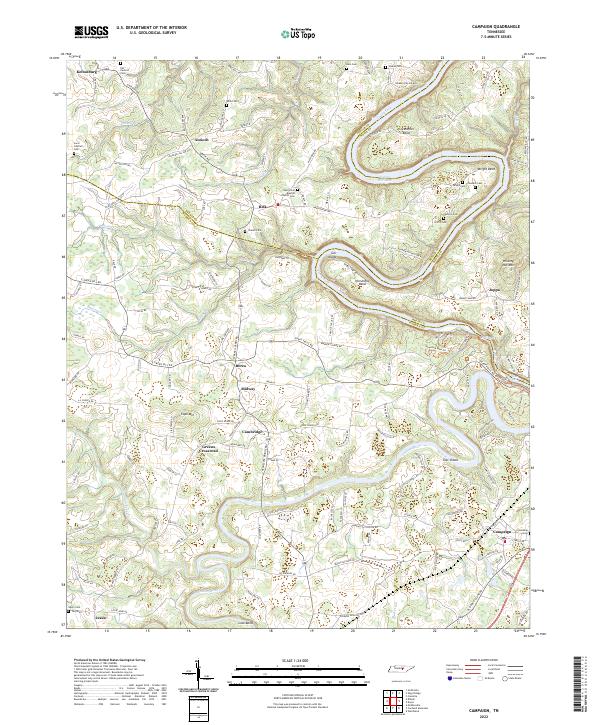 US Topo 7.5-minute map for Campaign TN