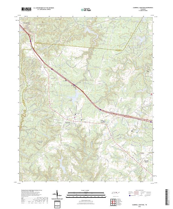 US Topo 7.5-minute map for Campbell Junction TN