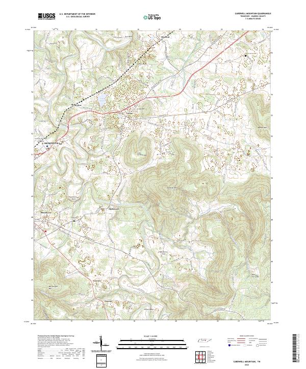 US Topo 7.5-minute map for Cardwell Mountain TN