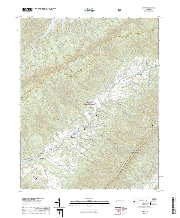 US Topo 7.5-minute map for Carter TN