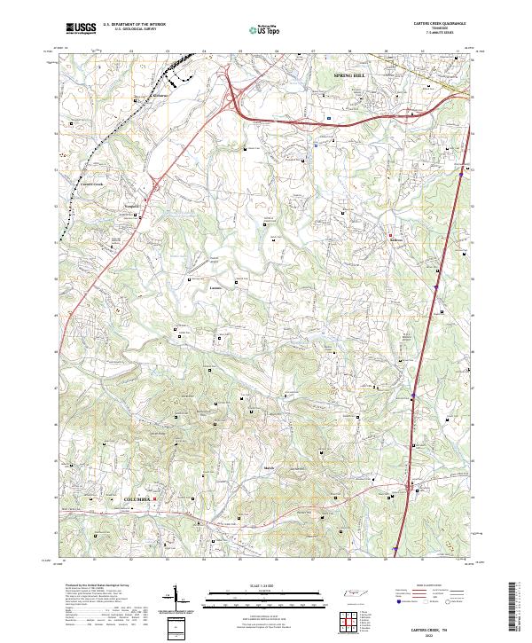 US Topo 7.5-minute map for Carters Creek TN