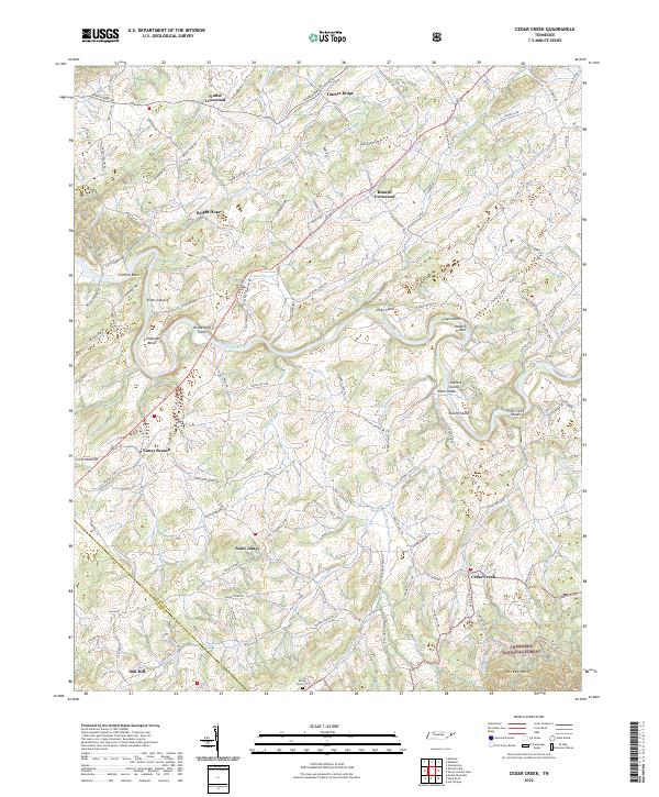 US Topo 7.5-minute map for Cedar Creek TN