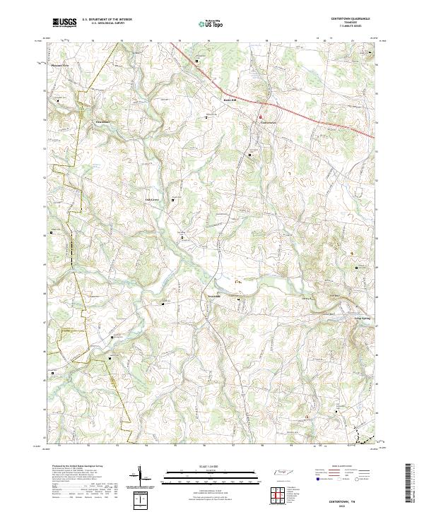 US Topo 7.5-minute map for Centertown TN