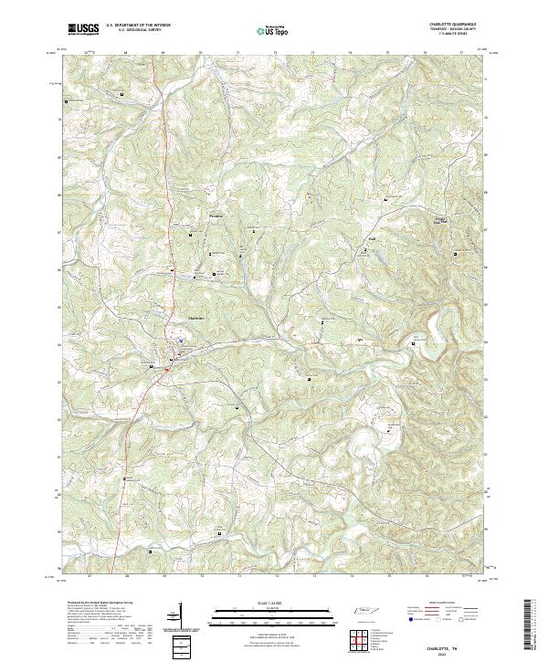 US Topo 7.5-minute map for Charlotte TN