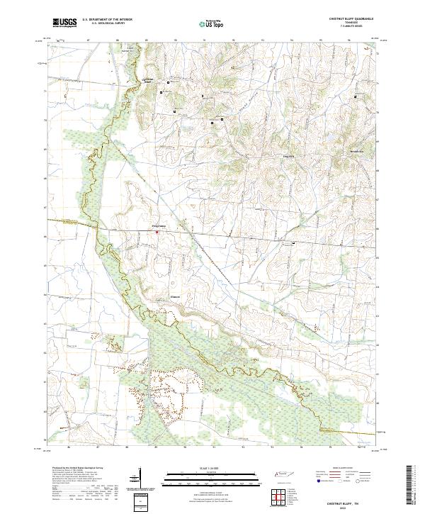 US Topo 7.5-minute map for Chestnut Bluff TN