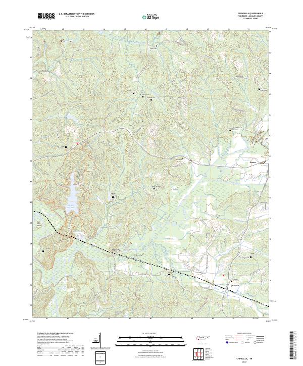 US Topo 7.5-minute map for Chewalla TN