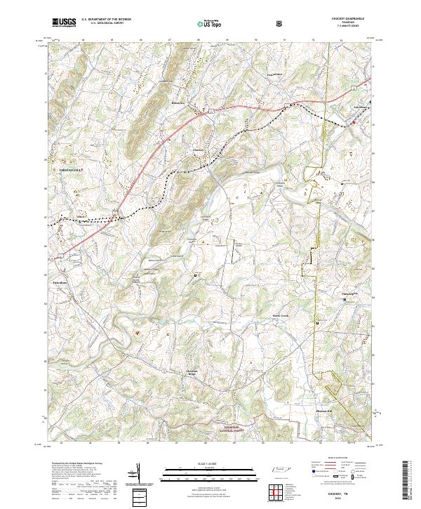 US Topo 7.5-minute map for Chuckey TN