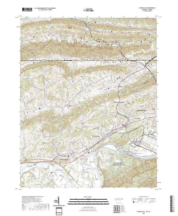 US Topo 7.5-minute map for Church Hill TNVA