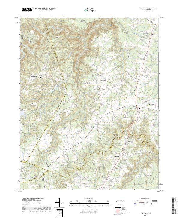 US Topo 7.5-minute map for Clarkrange TN