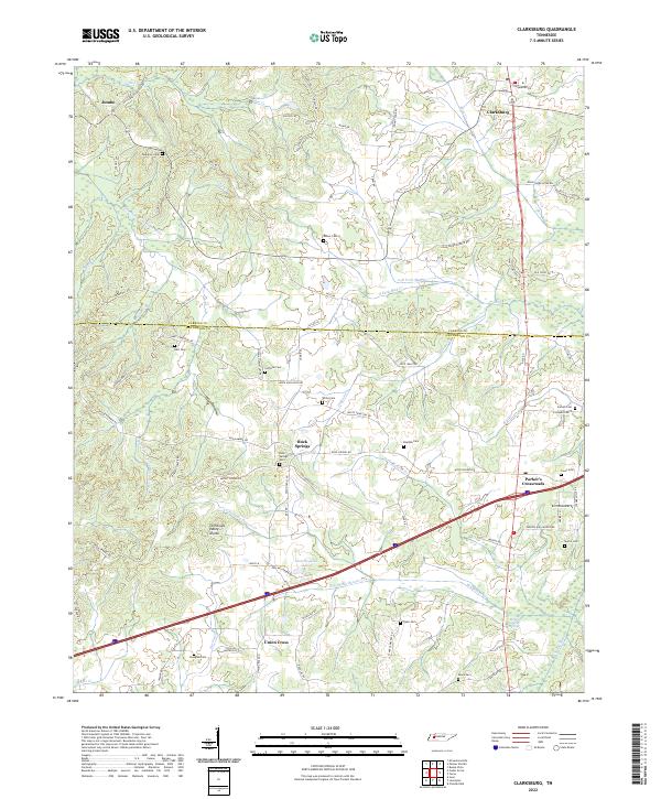 US Topo 7.5-minute map for Clarksburg TN