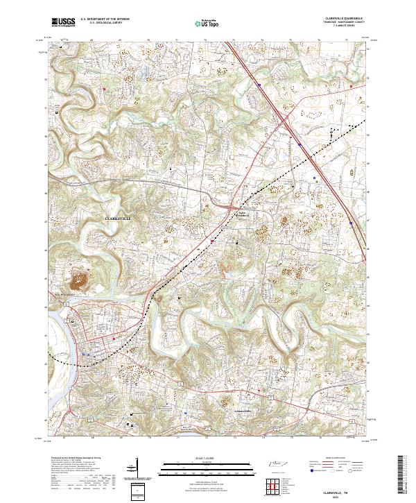 US Topo 7.5-minute map for Clarksville TN