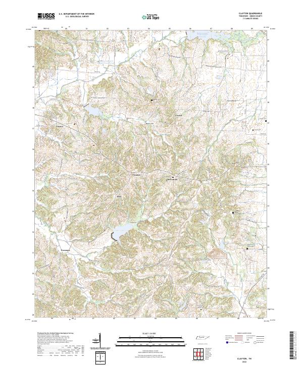 US Topo 7.5-minute map for Clayton TN