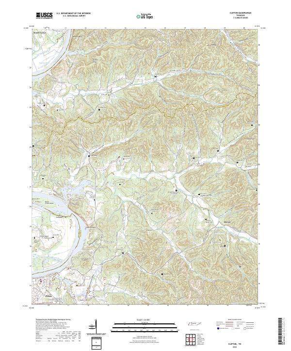 US Topo 7.5-minute map for Clifton TN