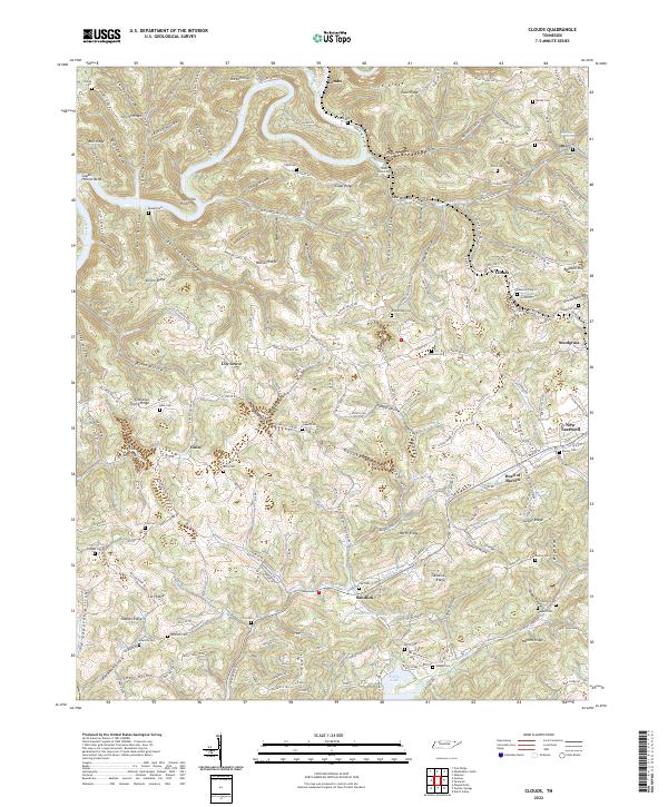 US Topo 7.5-minute map for Clouds TN