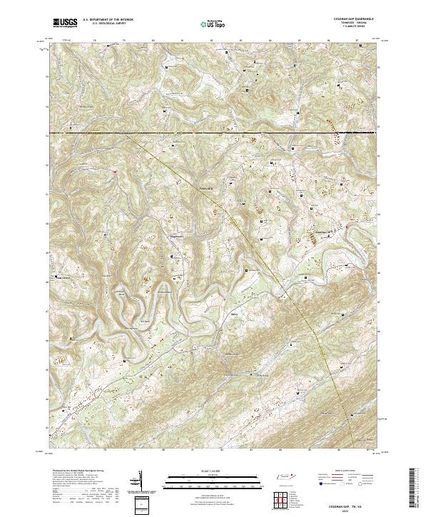 US Topo 7.5-minute map for Coleman Gap TNVA