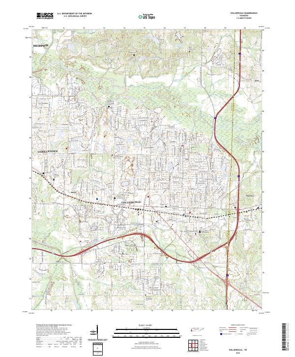 US Topo 7.5-minute map for Collierville TN