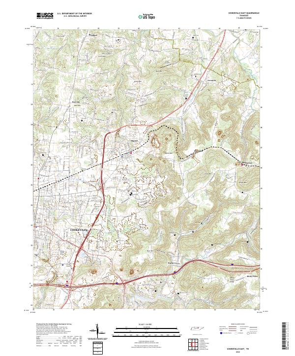 US Topo 7.5-minute map for Cookeville East TN