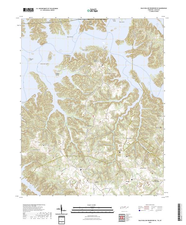 US Topo 7.5-minute map for Dale Hollow Reservoir SE TNKY