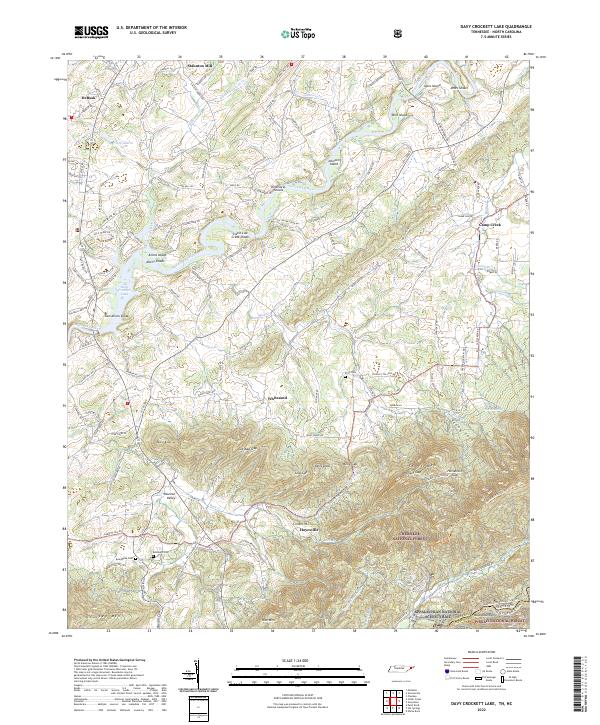 US Topo 7.5-minute map for Davy Crockett Lake TNNC