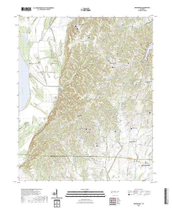 US Topo 7.5-minute map for Drummonds TN