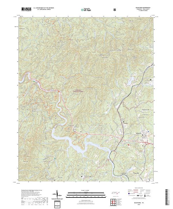 US Topo 7.5-minute map for Ducktown TN