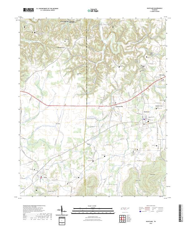 US Topo 7.5-minute map for Huntland TN