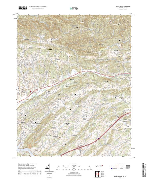 US Topo 7.5-minute map for Indian Springs TNVA