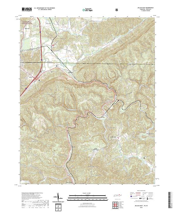 US Topo 7.5-minute map for Jellico East TNKY