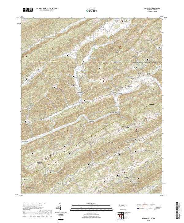 US Topo 7.5-minute map for Kyles Ford TNVA