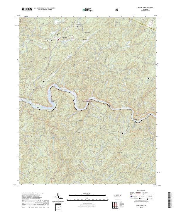 US Topo 7.5-minute map for McFarland TN