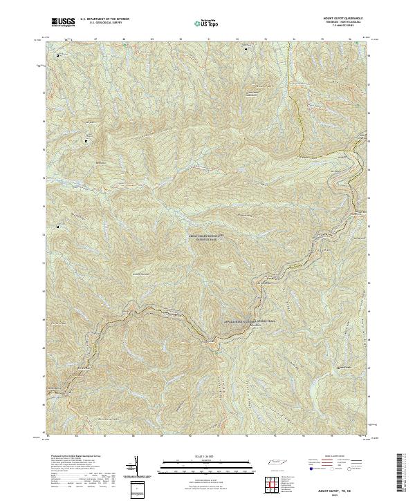 US Topo 7.5-minute map for Mount Guyot TNNC