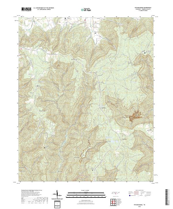 US Topo 7.5-minute map for Pitcher Ridge TN