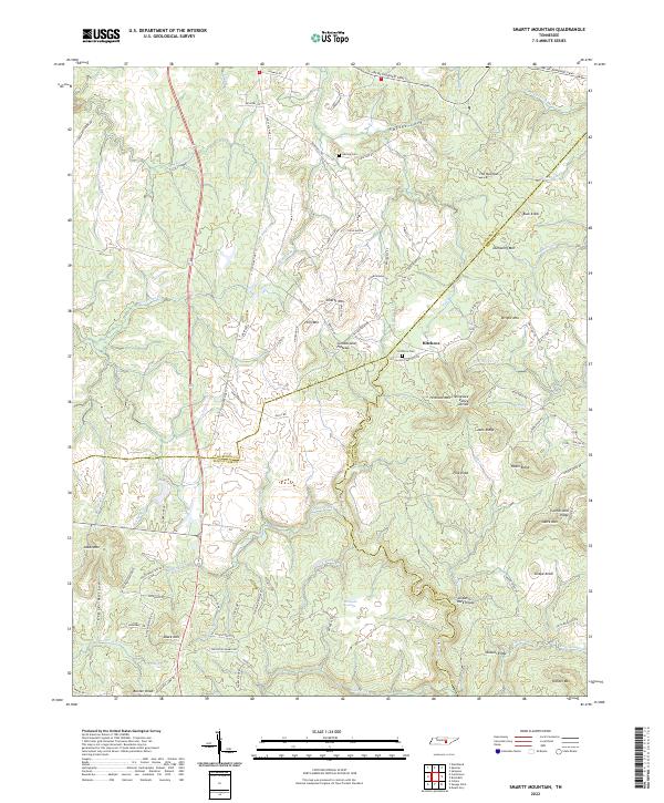 US Topo 7.5-minute map for Smartt Mountain TN