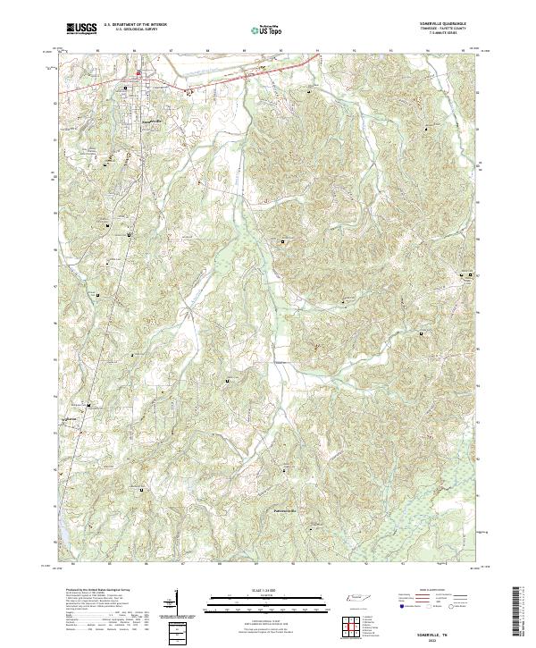 US Topo 7.5-minute map for Somerville TN