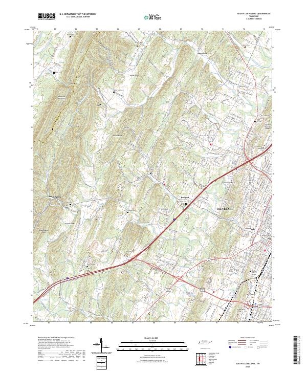 US Topo 7.5-minute map for South Cleveland TN