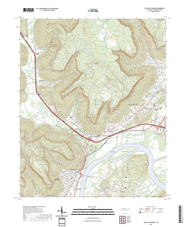 US Topo 7.5-minute map for South Pittsburg TN