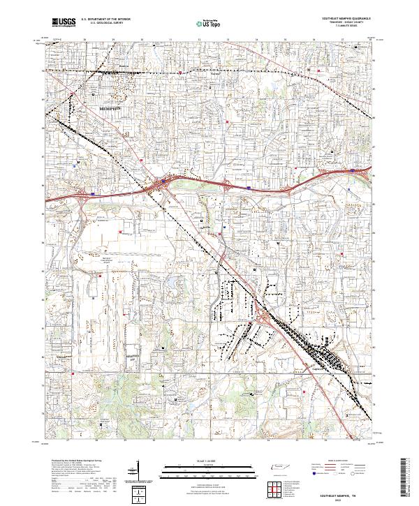 US Topo 7.5-minute map for Southeast Memphis TN