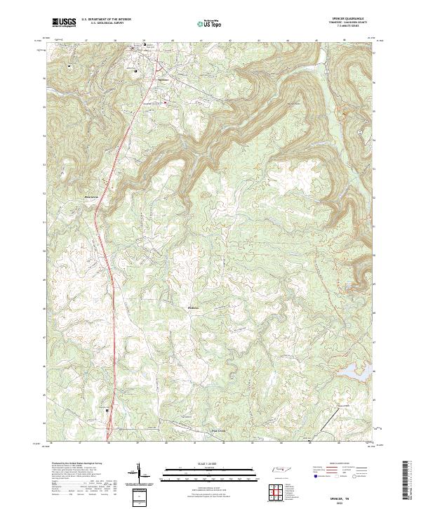 US Topo 7.5-minute map for Spencer TN