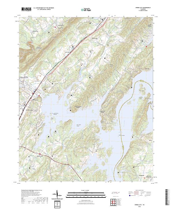 US Topo 7.5-minute map for Spring City TN