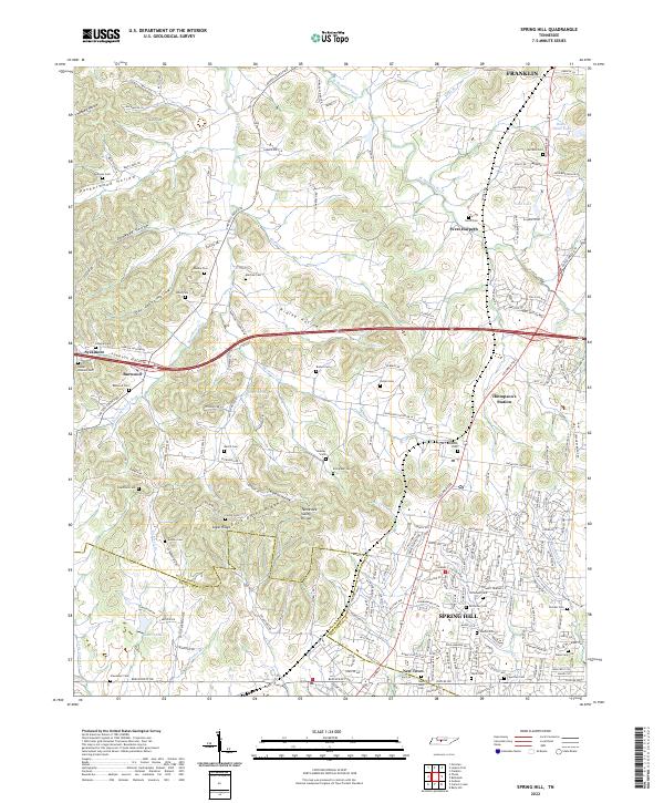 US Topo 7.5-minute map for Spring Hill TN