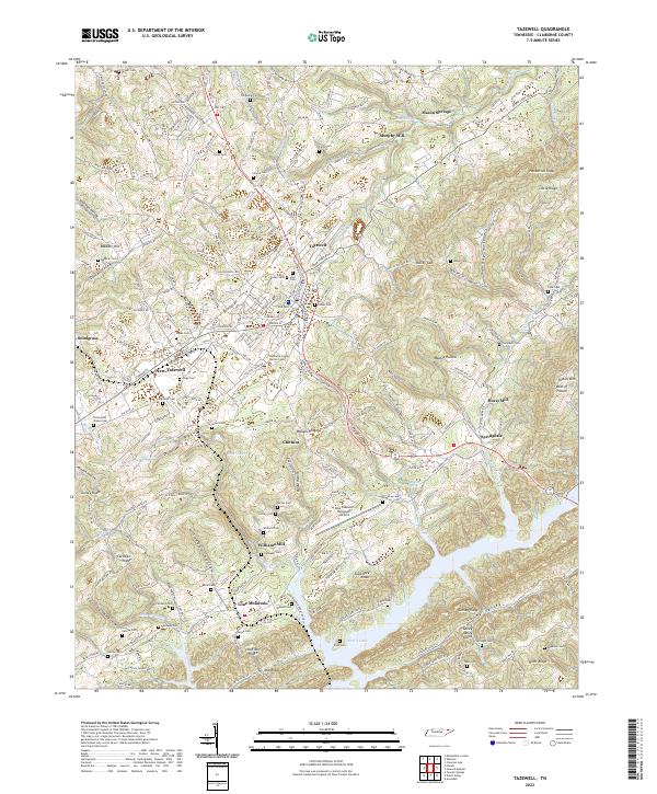 US Topo 7.5-minute map for Tazewell TN