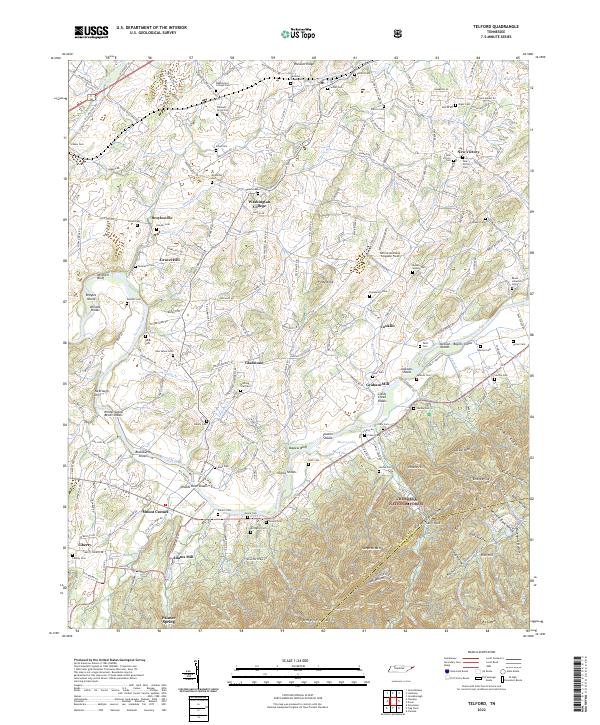 US Topo 7.5-minute map for Telford TN