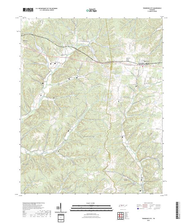 US Topo 7.5-minute map for Tennessee City TN