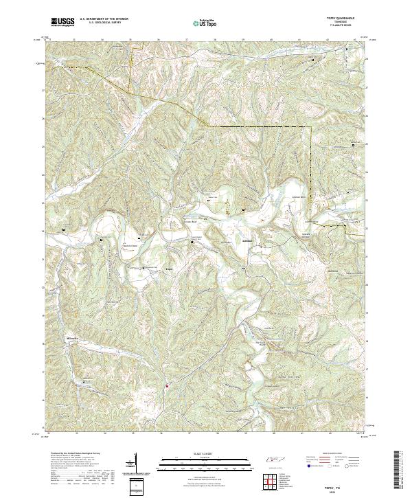 US Topo 7.5-minute map for Topsy TN